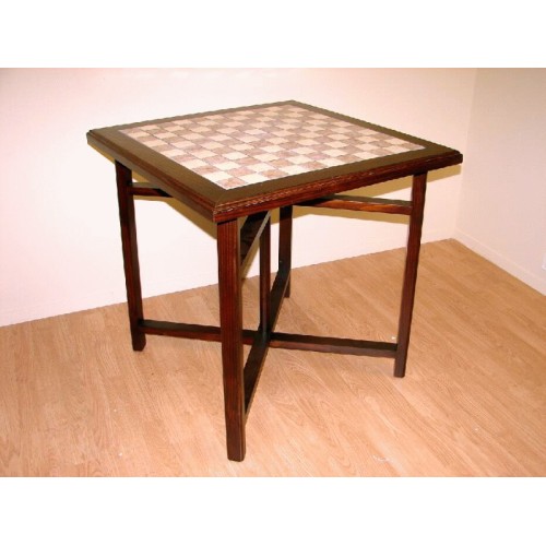 Mesa madera y tapa de ceramica tipo mosaico